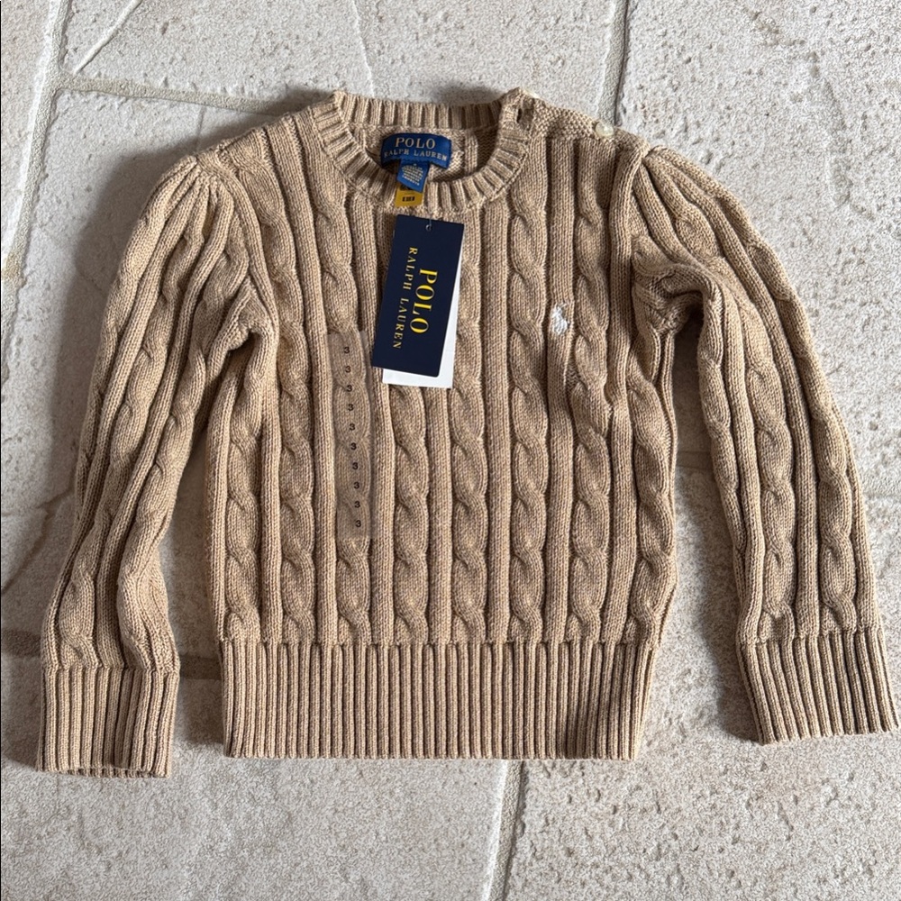 Polo by Ralph Lauren Kids Tan Cable Knit Sweater